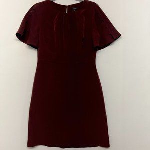 Ann Taylor Factory Wine Midi Dress Short Sleeve Women's 6